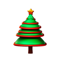 Natale 3d Natale albero con brillante ornamenti png