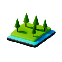 forêt 3d le rendu icône illustration png