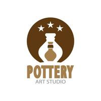 Pottery Art Studio Logo Vector Template Illustration