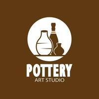 Pottery Art Studio Logo Vector Template Illustration