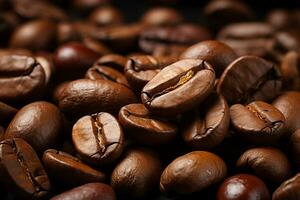 Coffee lovers dream, a background full of aromatic coffee beans AI Generated photo