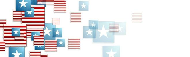 Geometric concept USA flag abstract vector banner