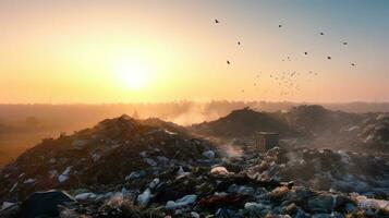 utilización de basura, desperdiciar. ecológico concepto de separar recopilación. ai generado. foto