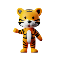 tijger 3d renderen icoon illustratie png