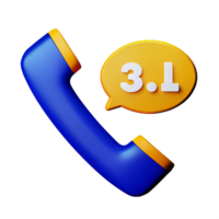 call 3d rendering icon illustration png