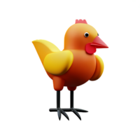 pollo 3d representación icono ilustración png