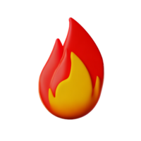 fuego 3d representación icono ilustración png