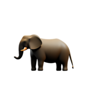 elephant 3d rendering icon illustration png