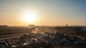 utilización de basura, desperdiciar. ecológico concepto de separar recopilación. ai generado. foto