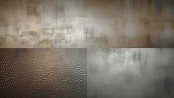 conjunto textura grupo de metálico degradado acero brillante antecedentes plata oro color. ai generado. foto