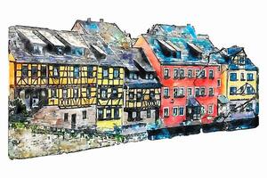 Nuremberg germany watercolor hand drawn illustration isolated on white background vector