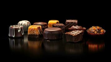 Set of chocolate candies. Generative Ai photo