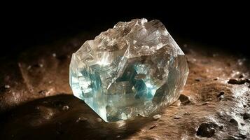 diamante es raro precioso natural geológico Roca en degradado antecedentes en bajo llave, aislar. ai generado. foto