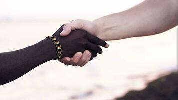 Hand shake as symbol of international friendship video