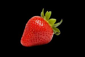 Single strawberry. transparent background. Assortment. photo