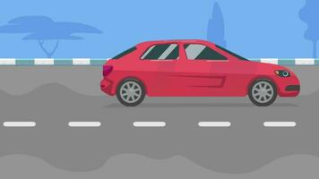 2d explainer animation of moving city traffic with buildings in the background video