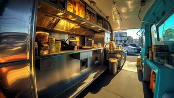 A food truck. Generative Ai photo
