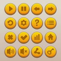 Set of UI Button Icons for  2D Game User Interfaces vector