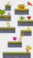 2D Vector Game Floating Platform Isolated For Mobile Game