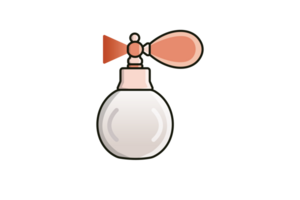 perfume vidro garrafa ilustração. beleza e moda objeto ícone conceito. em branco Cosmético perfume garrafa Projeto. png