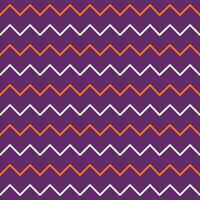 Seamless geometric pattern with chevron line. White and orange zigzag line on violet background. Concept pattern for Halloween. vector