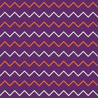 Seamless geometric pattern with chevron line. White and orange zigzag line on violet background. Concept pattern for Halloween. vector