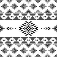 Indigenous tribal seamless retro pattern. Abstract decorative style. Geometric ethnic pattern design for fabric template and shirt. Black and white color. vector