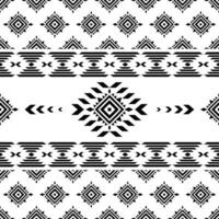 Indigenous tribal seamless retro pattern. Abstract decorative style. Geometric ethnic pattern design for fabric template and shirt. Black and white color. vector