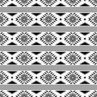 Geometric ethnic seamless stripe pattern design. Tribal Aztec abstract illustration design for print fabric. Black and white color. vector