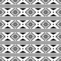 Geometric ethnic seamless stripe pattern design. Tribal Aztec abstract illustration design for print fabric. Black and white color. vector