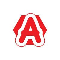 Letter A Red Logo Vector Illustration