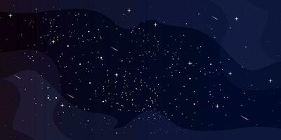 Realistic starry sky. Milky Way galaxy shining stars. Astrology concept. Horizontal vector background