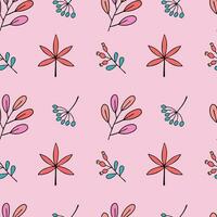 Seamless illustration with autumn leaves. Concept for textile fabric, wrapping paper or wallpaper. Vector