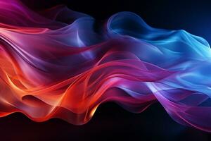 Abstract spectrum veil, Dramatic smoke, vivid red, blue, purple hues AI Generated photo