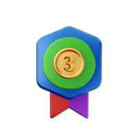 3d illustration of medal school education icon png