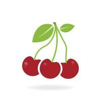 Cherry symbol. Fresh healthy vegetarian food. Isolated vector illustration.