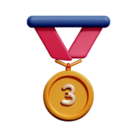 3d illustration of medal school education icon png