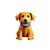 cute dog 3d illustration icon png