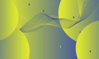 Gradient geometric with circle and wave lines background. vector