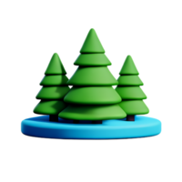 forest 3d rendering icon illustration png