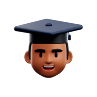 3d illustration of toga hat college education icon png