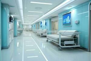 Medical facilitys core Hospital corridor interconnecting vital patient rooms AI Generated photo