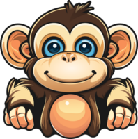 Cute Monkey, Cute Animal for T-Shirt. png