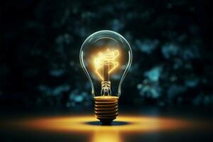 Creative idea illuminated in 3D with a light bulb outline AI Generated photo