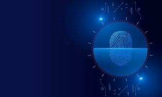 scan fingerprint, Cyber security and password control through fingerprints, access with biometrics identification vector