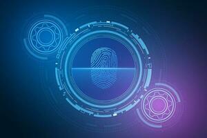 scan fingerprint, Cyber security and password control through fingerprints, access with biometrics identification vector