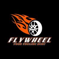 auto flywheel sport racing logo design vector