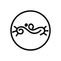 Tattoo moon flower circle element outline design png