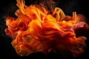 Fiery hues isolated on black background AI Generated photo