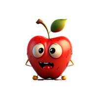 Free fruits png, cute funny fruit vegetable character, cartoon style, Ai Generative png